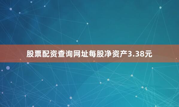 股票配资查询网址每股净资产3.38元