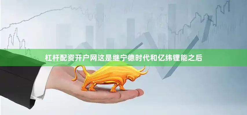 杠杆配资开户网这是继宁德时代和亿纬锂能之后